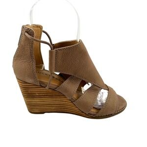 LUCKY BRAND JOELLEN BROWN WEDGE CAGE SANDALS SHOES sz 6